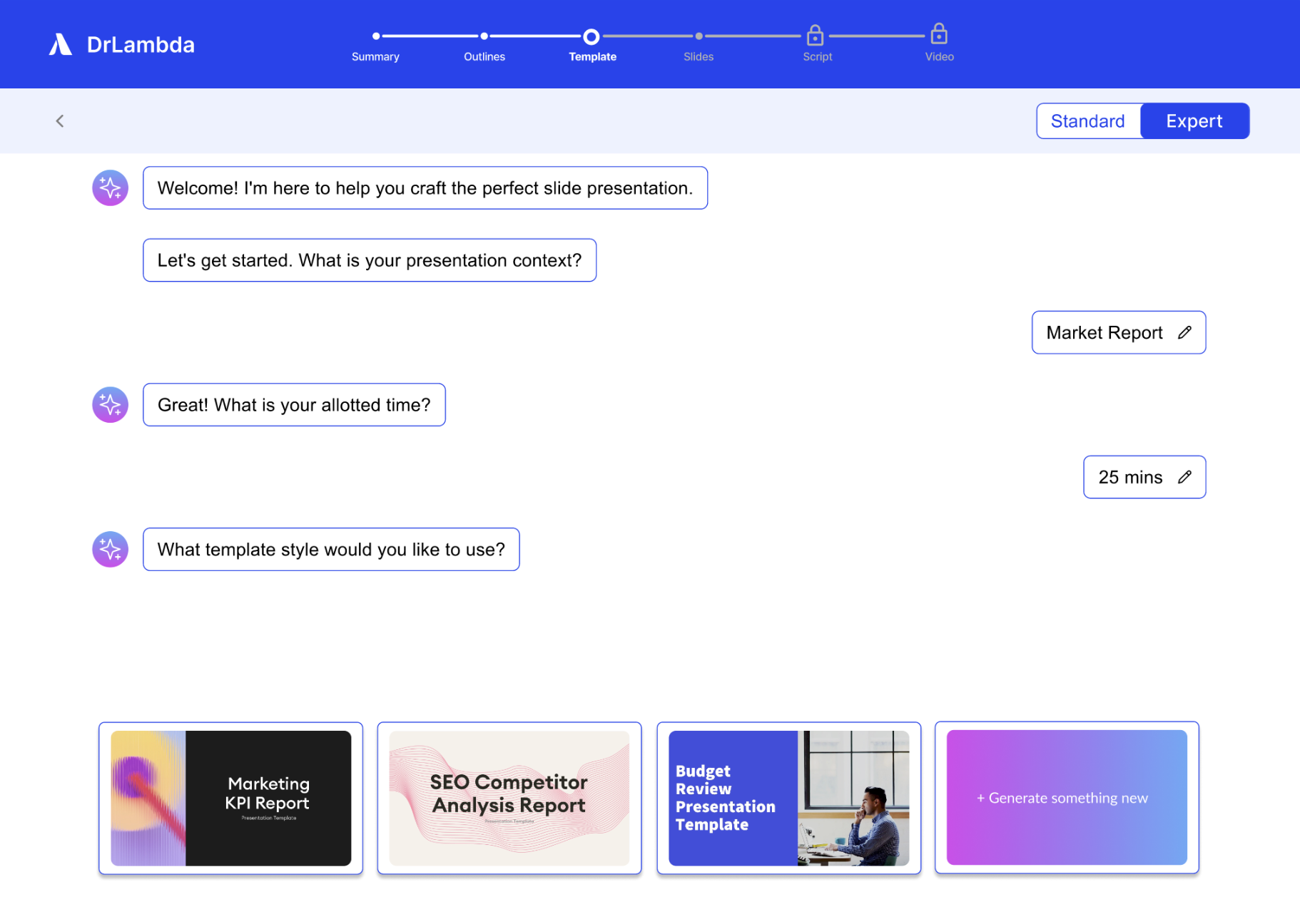 DrLambda template choices